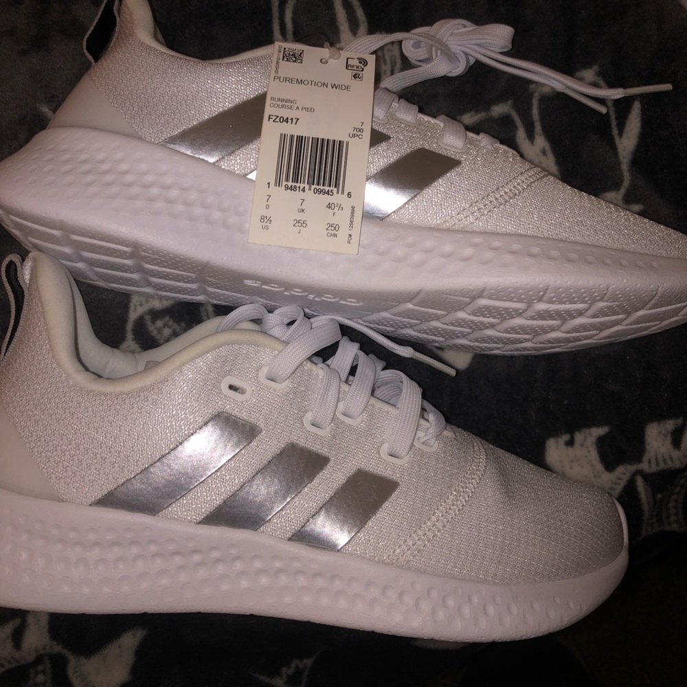White Adidas Pure Motion Running Shoe